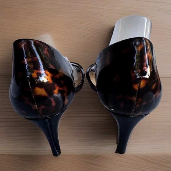 Alex‎ Marie Tortoise Criss Cross D'Orsay Heels Pumps Dressy Party Evening Sz 7.5 - Picture 5 of 7